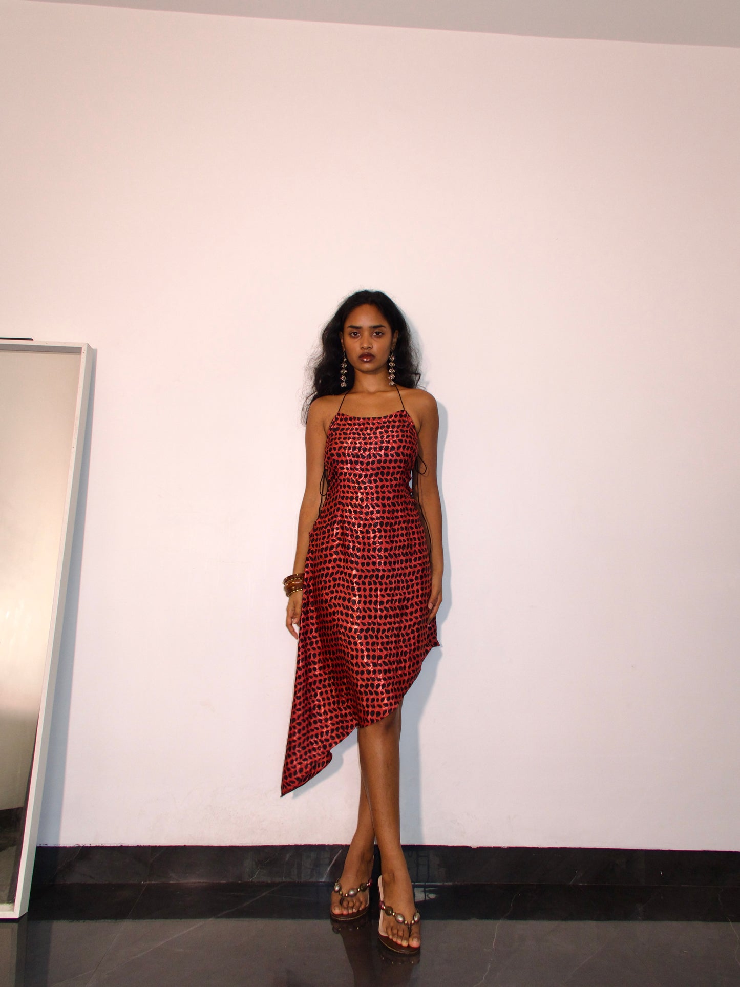 Leopardess dress -Red