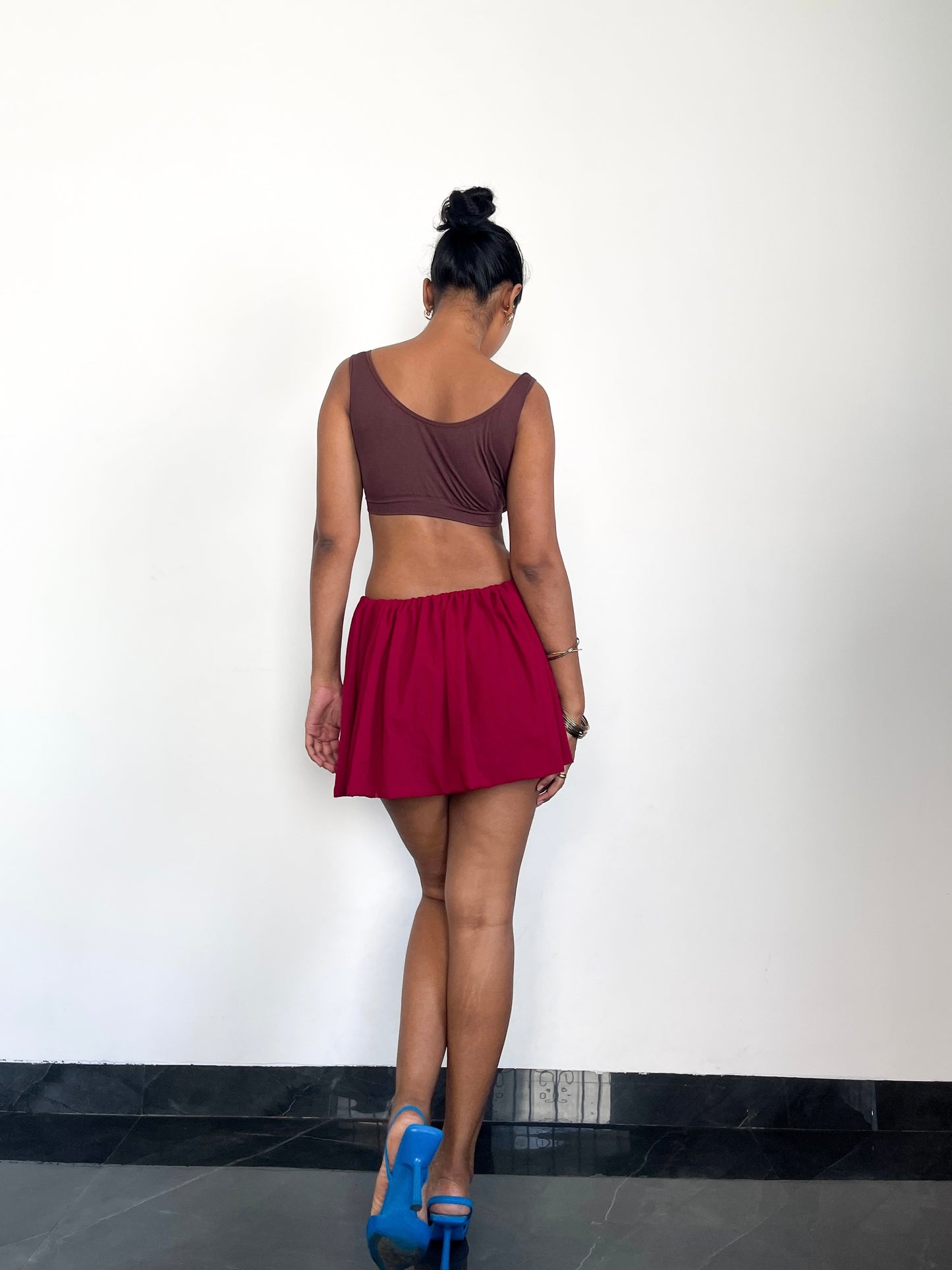 Millie drawstring skirt - maroon
