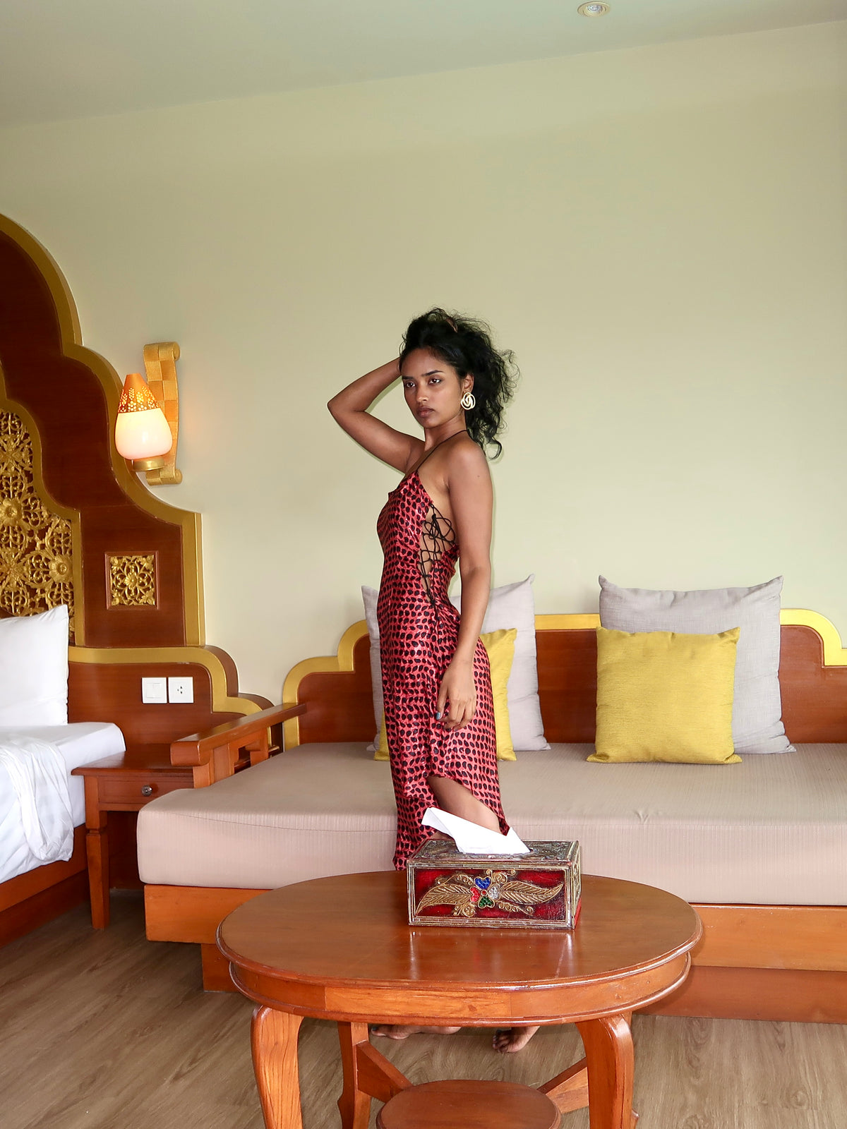 Leopardess dress -Red