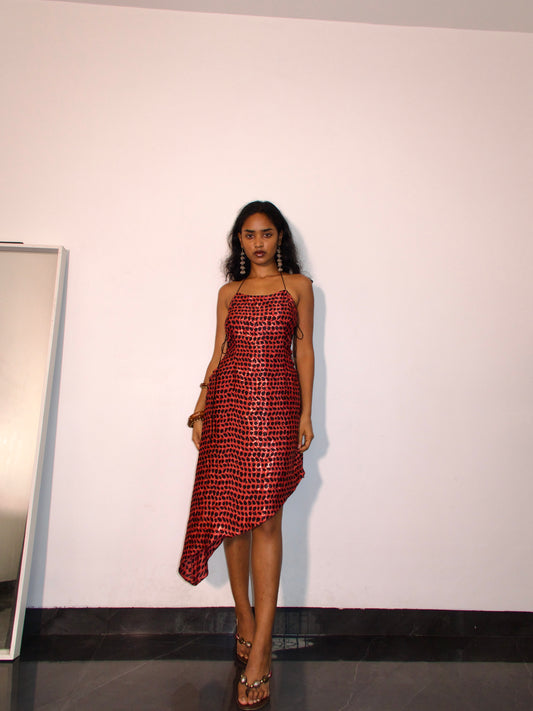 Leopardess dress -Red