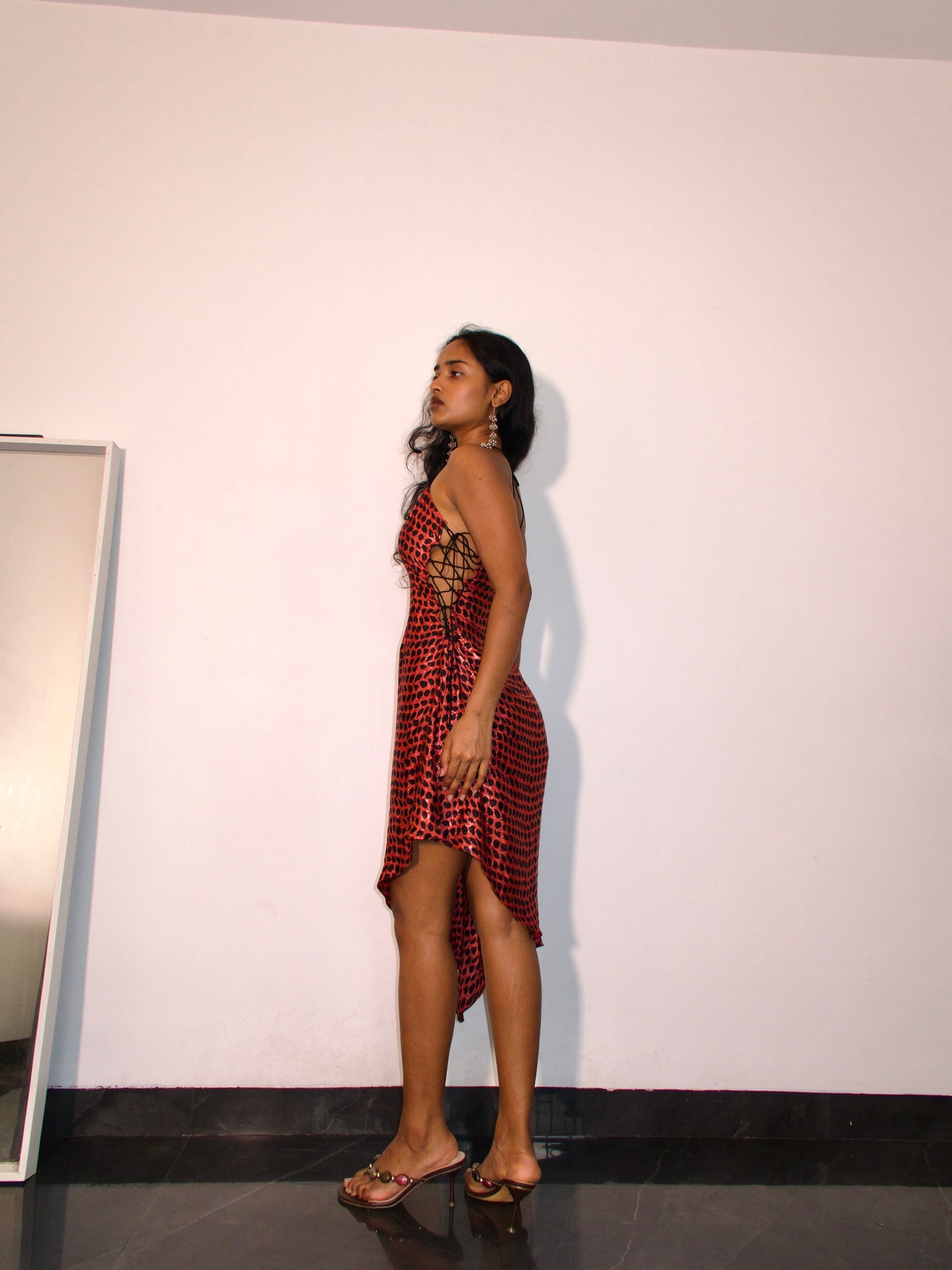 Leopardess dress -Red