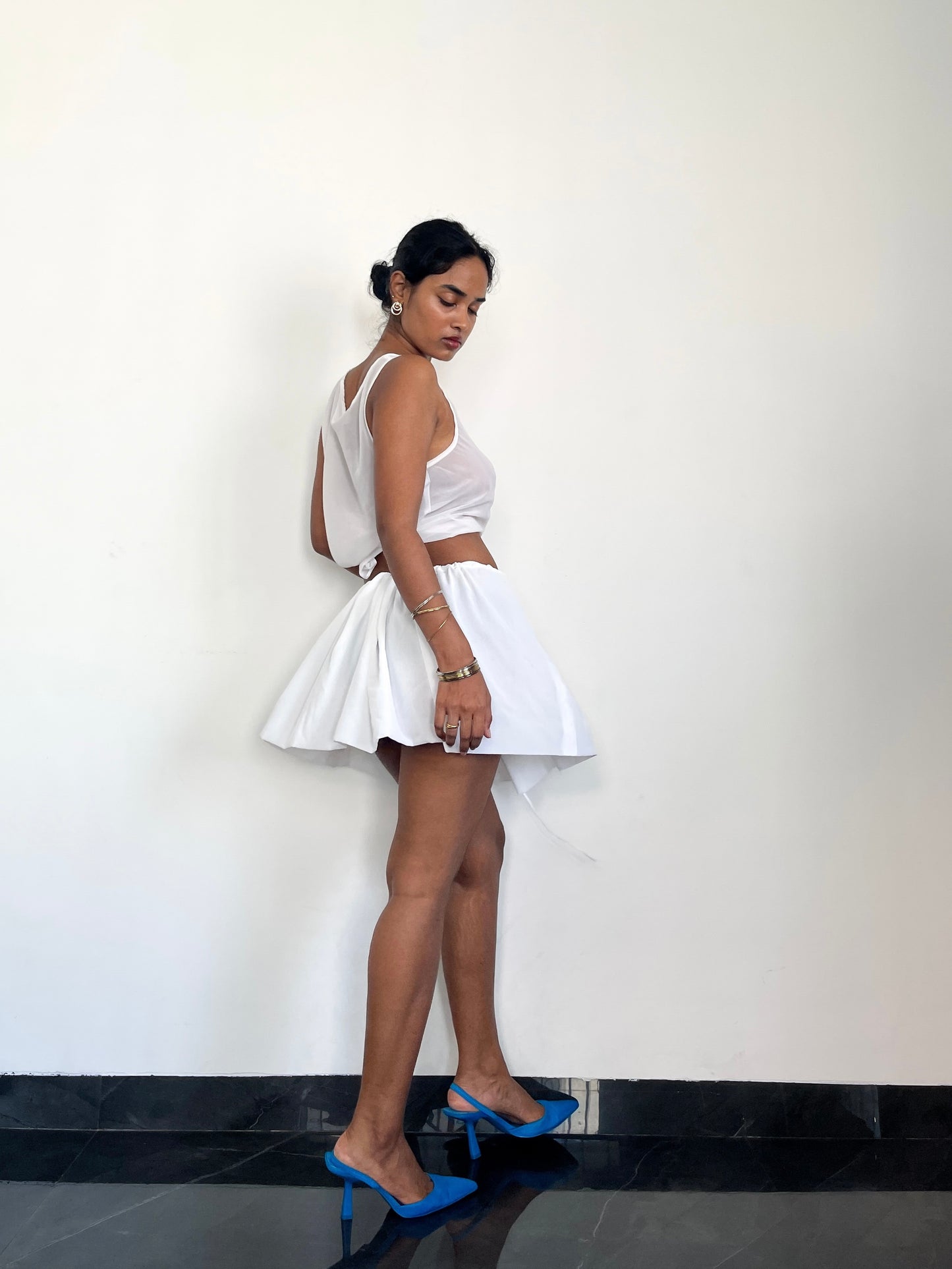 Millie Drawstring skirt - white