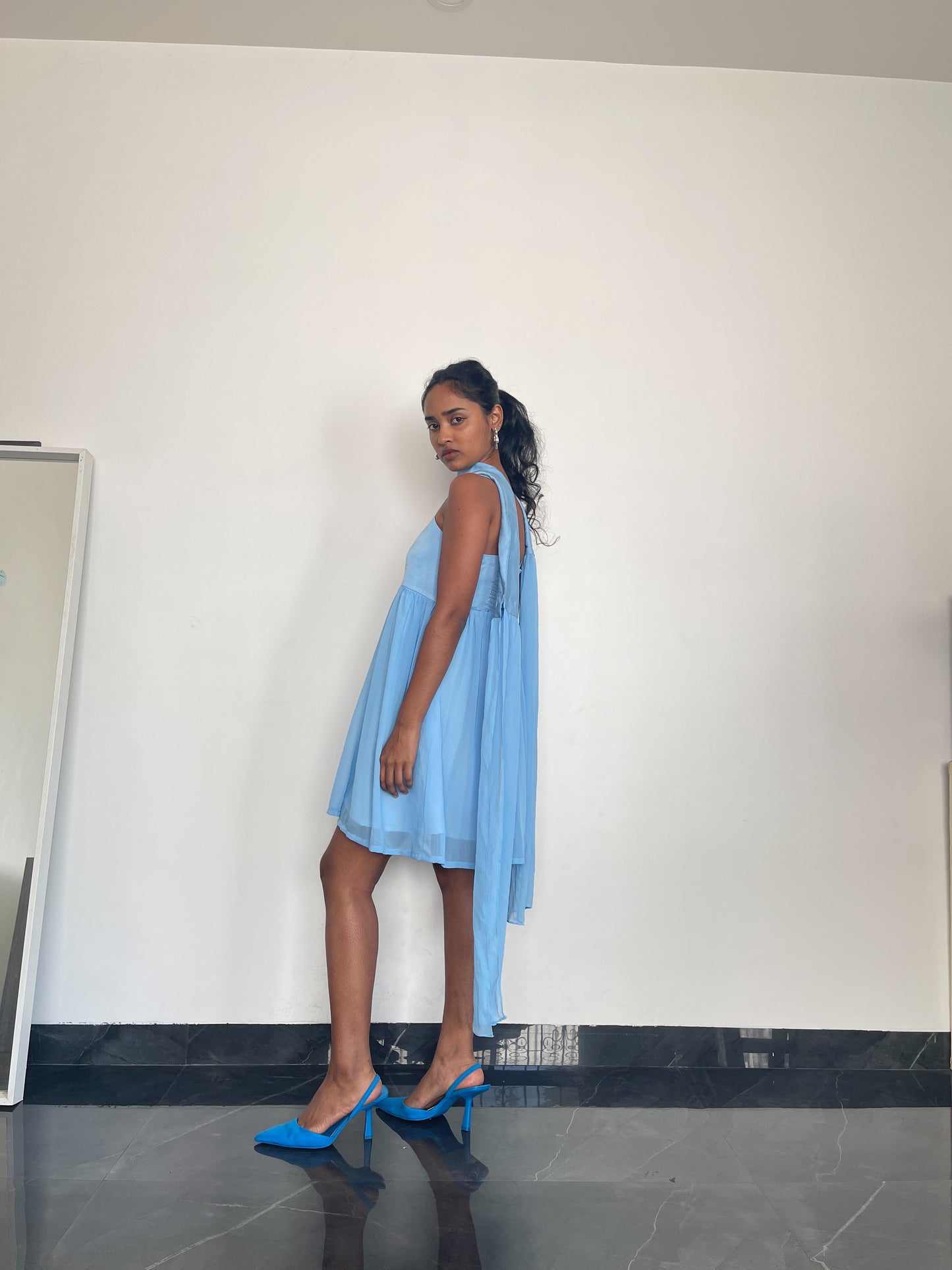 Maui dress-baby blue (with scarf)