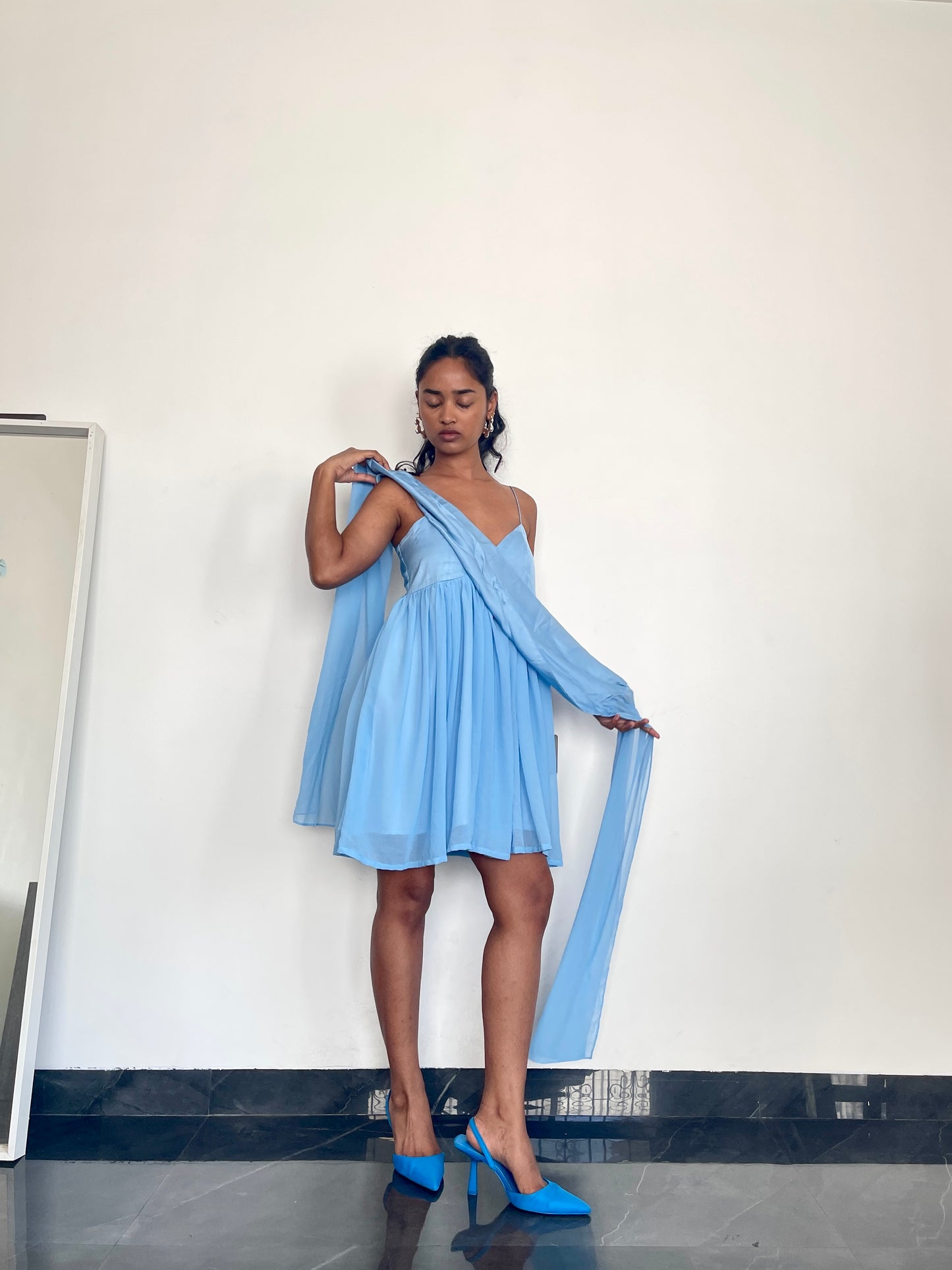 Maui dress-baby blue (with scarf)