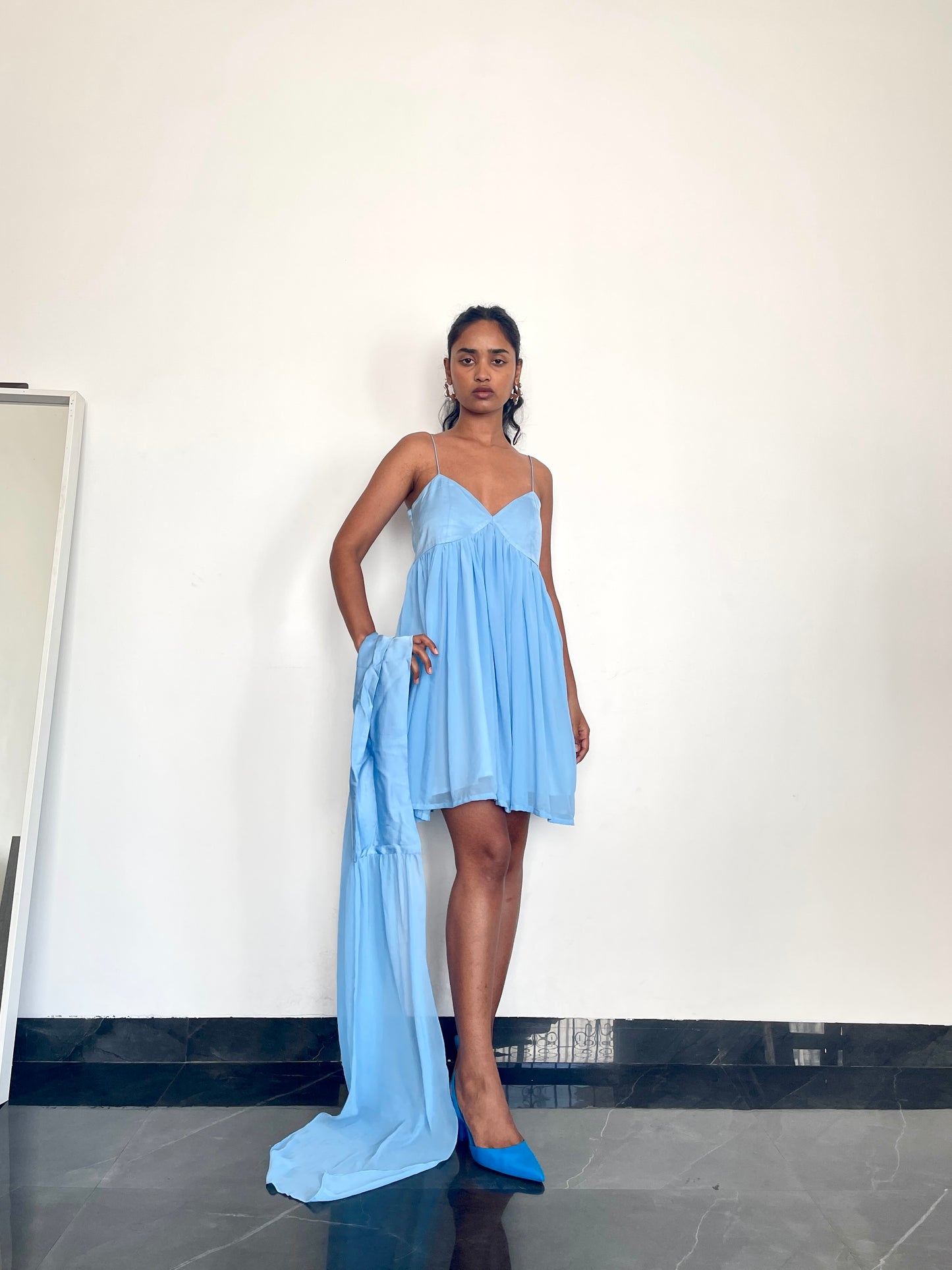 Maui dress-baby blue (with scarf)