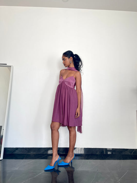 Maui Dress- Mauve (with scarf)