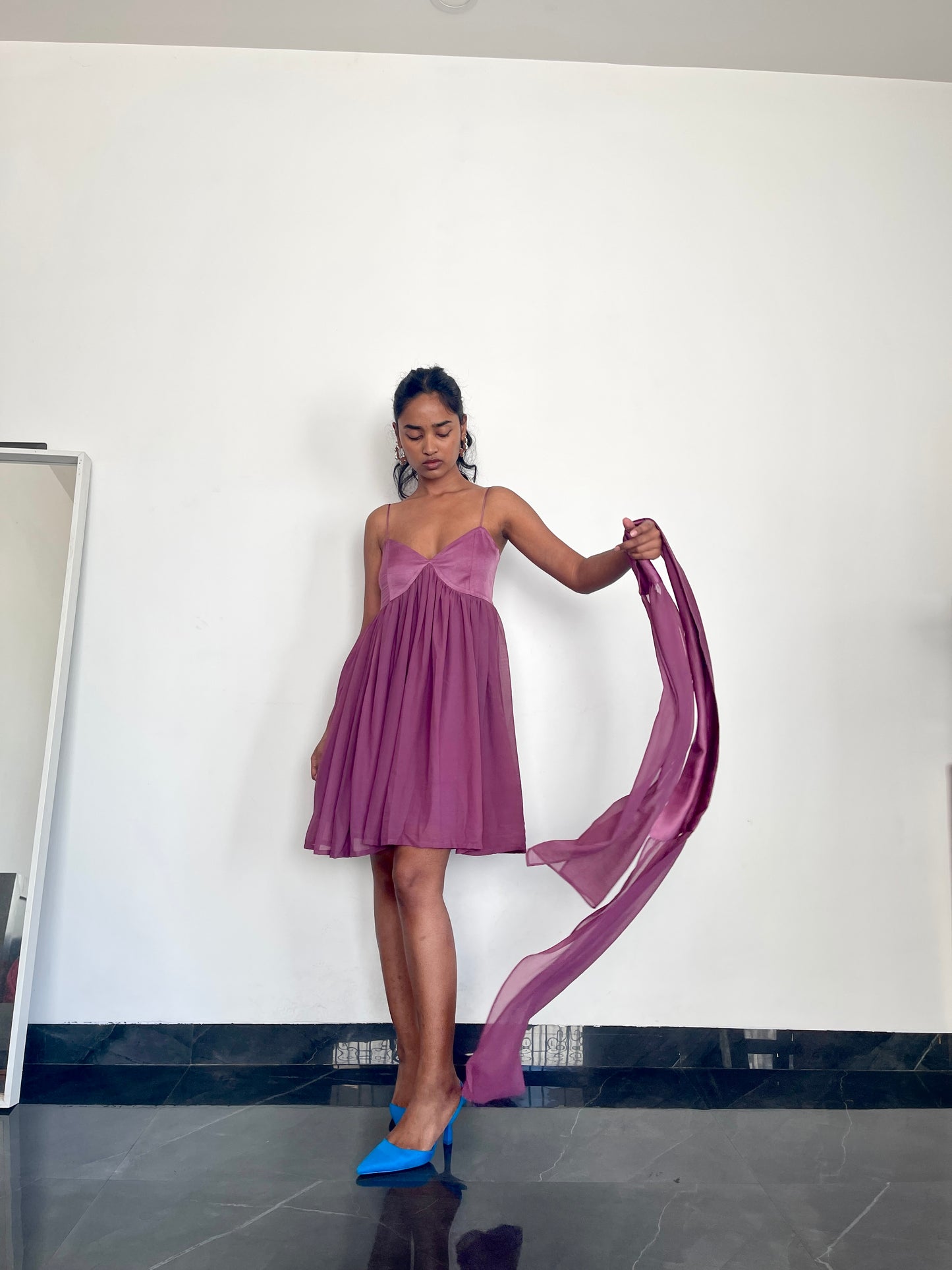 Maui Dress- Mauve (with scarf)