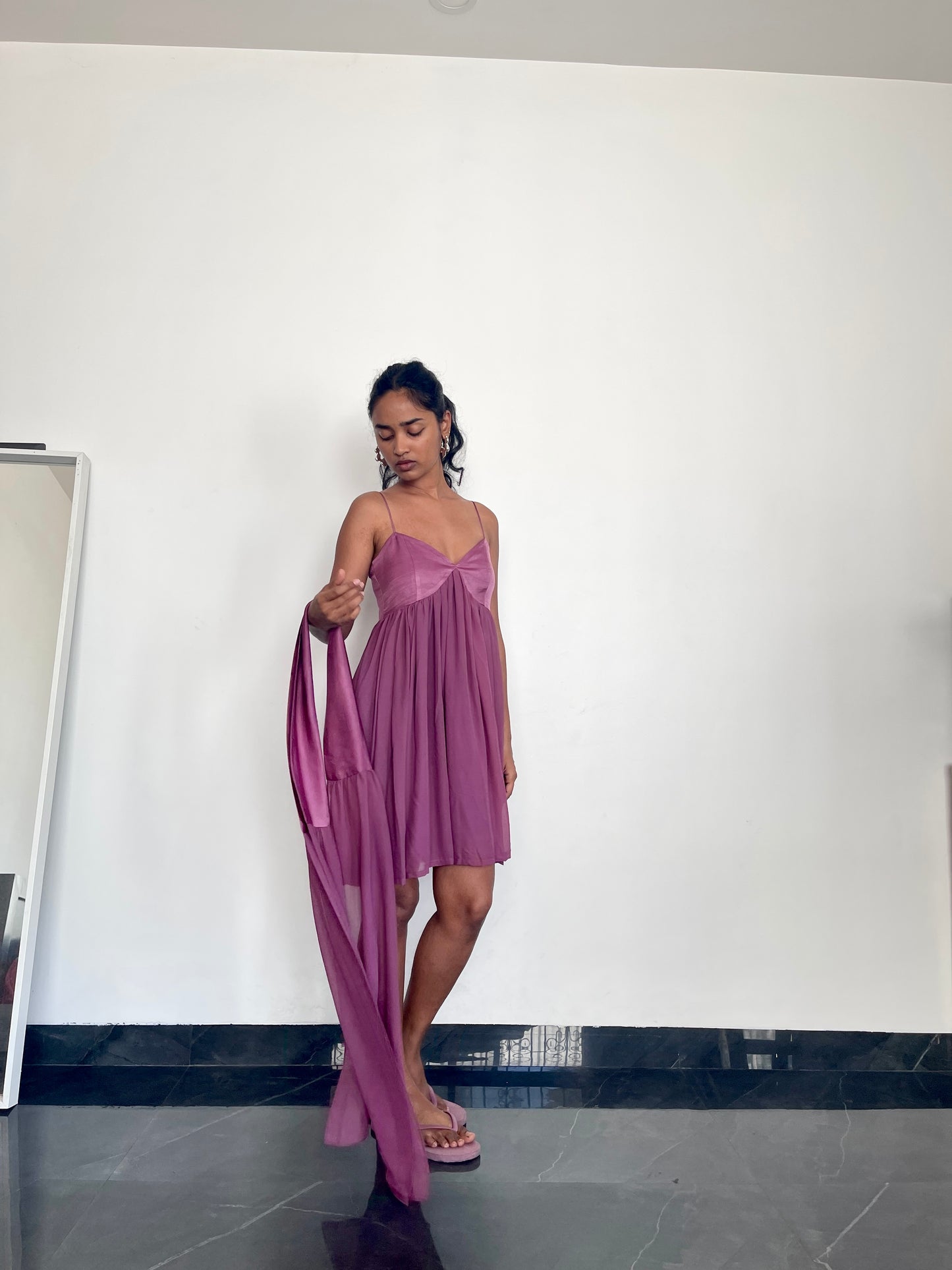 Maui Dress- Mauve (with scarf)