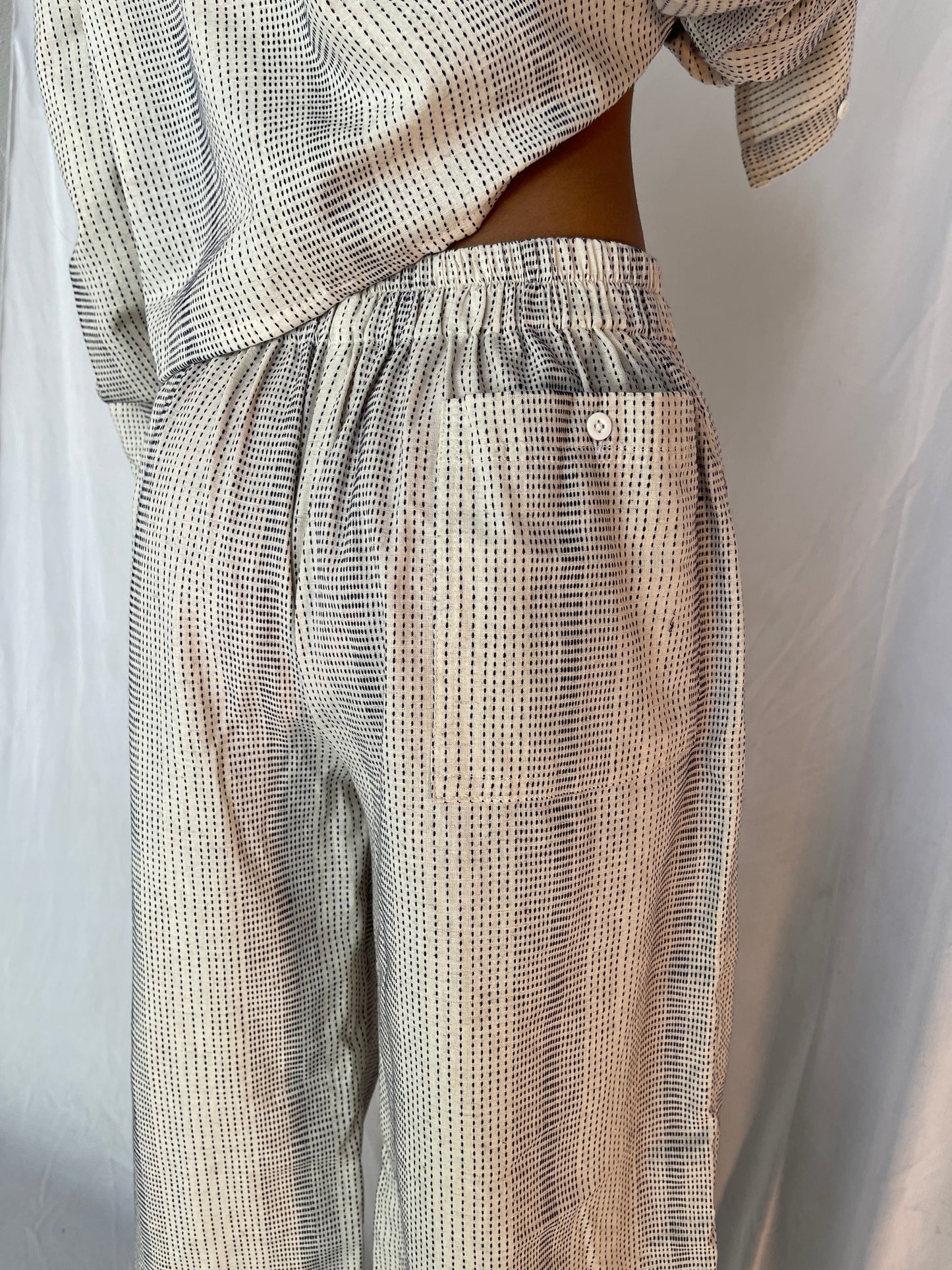 Striped Trousers- White