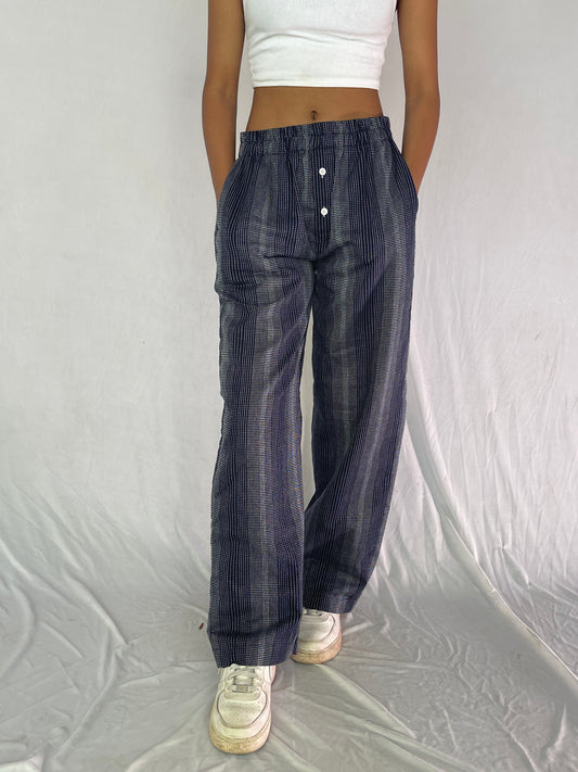 Striped Trousers- Navy