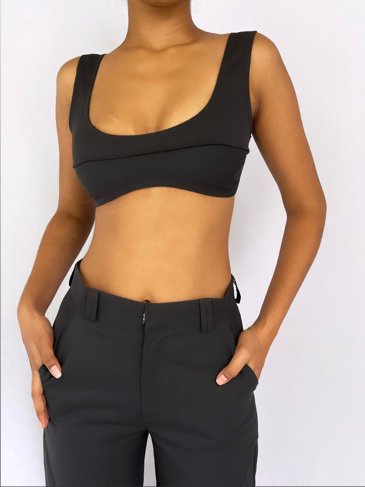 Pleated Bra Top- Stone