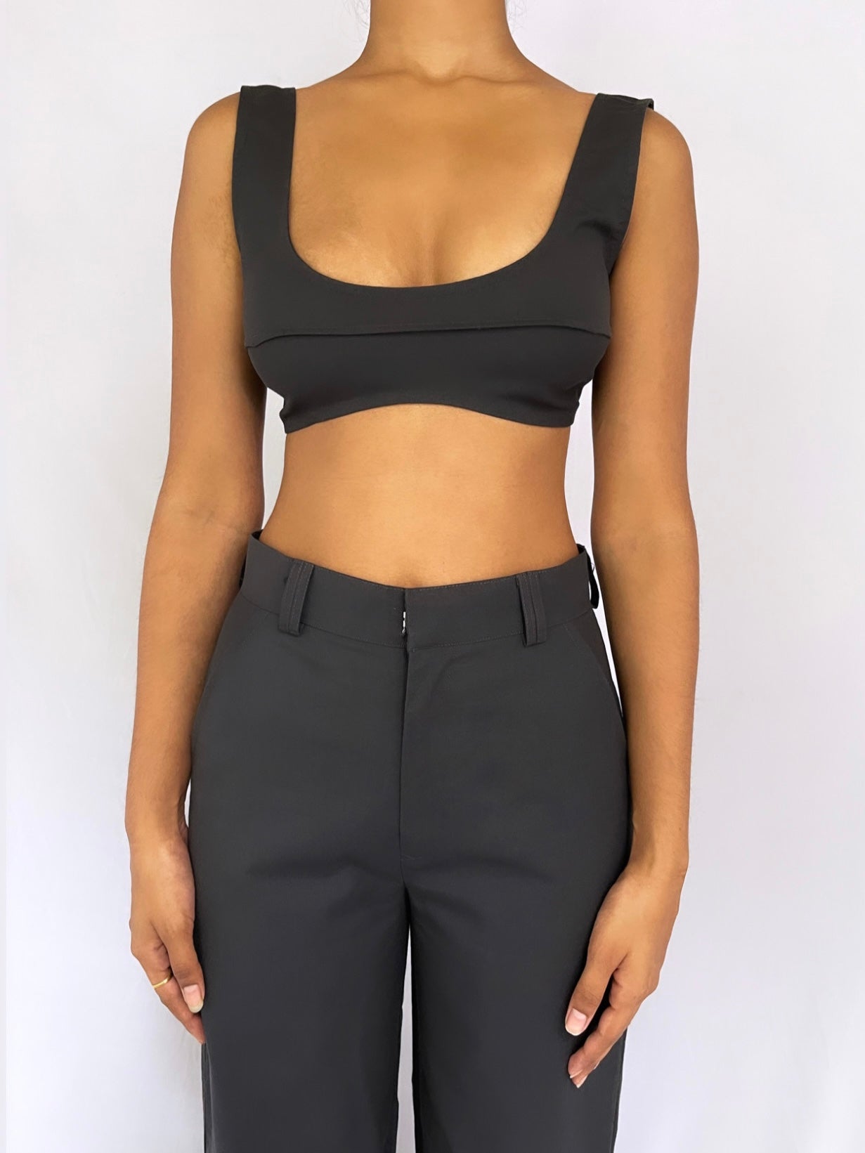 Pleated Bra Top- Stone