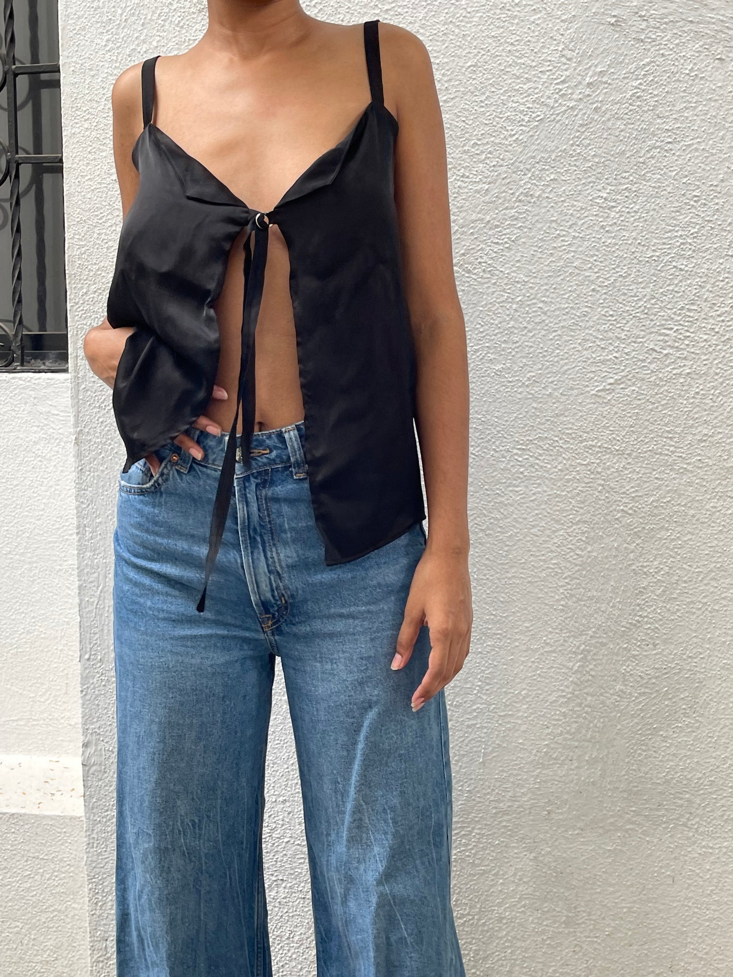 Silky Collar Slip Top