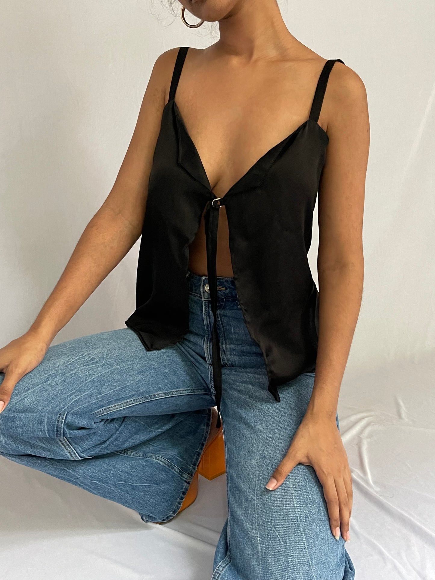 Silky Collar Slip Top