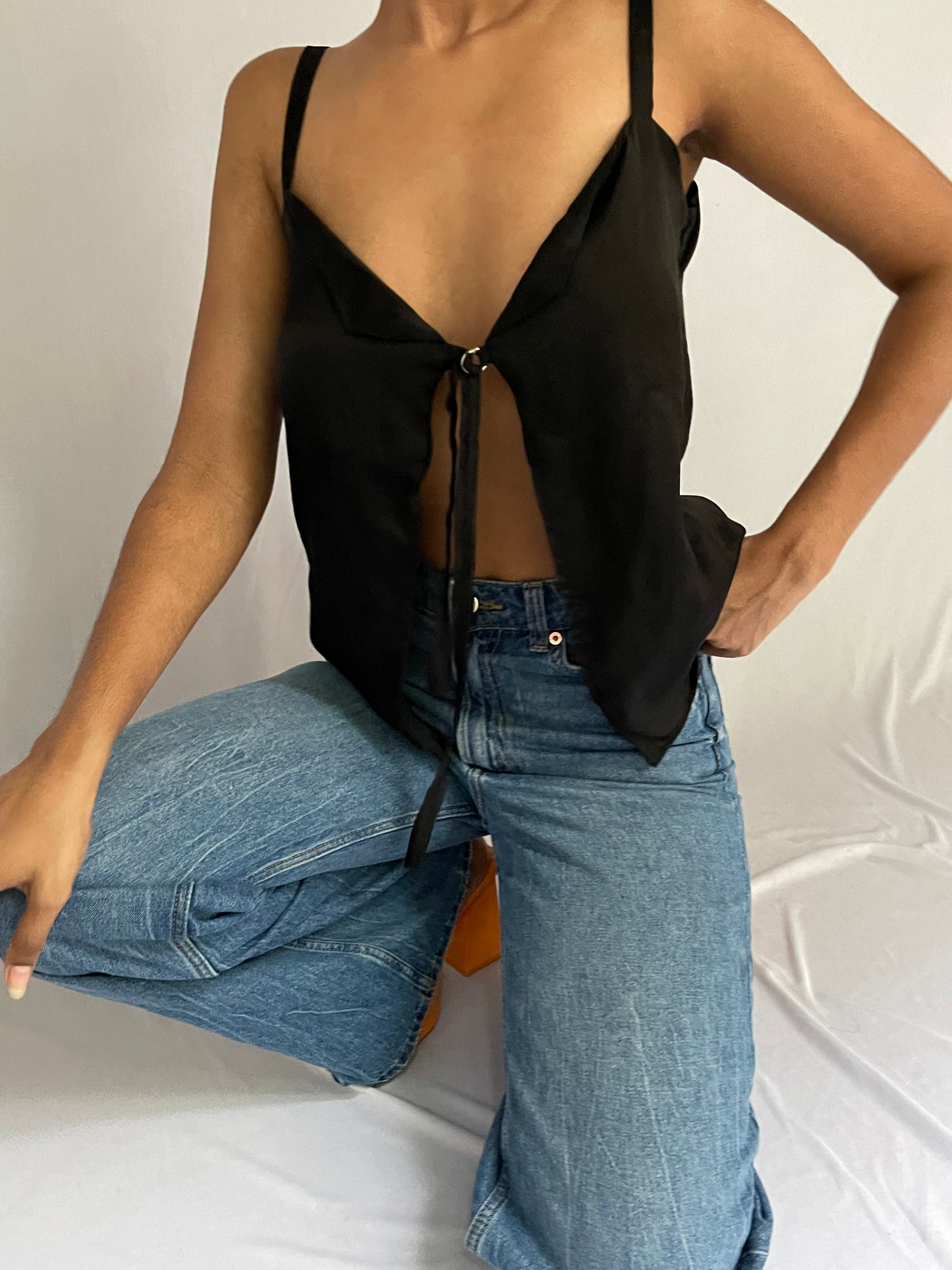 Silky Collar Slip Top